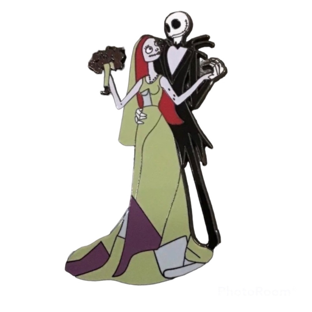 Jack & Sally Wedding Romance Metal Pin Nightmare Before Christmas Bride Groom